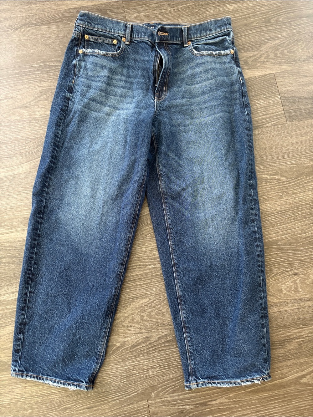 American Eagle Outfitters Barrel Jeans in Dark Blue Denim